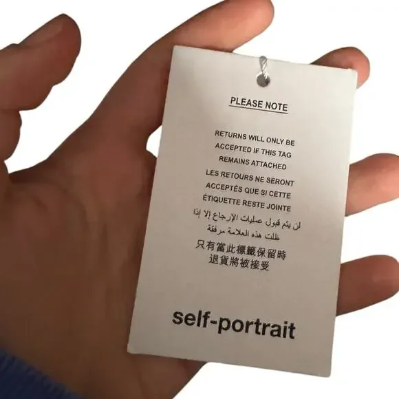 Self Portrait Mesh Rhinestone Embellished Cropped Top 0 - Picture 9 of 13